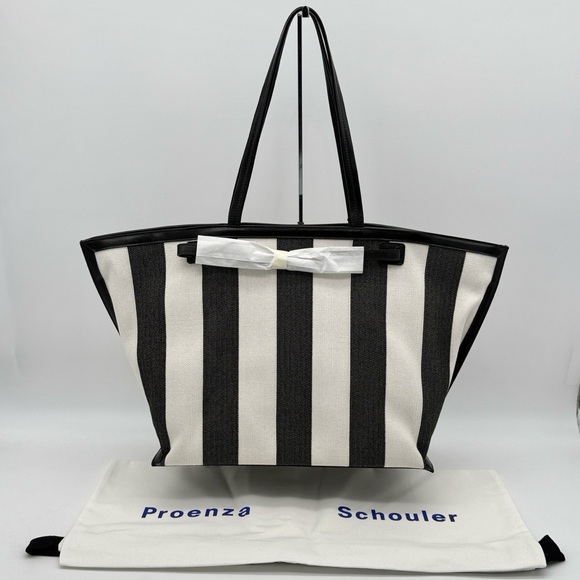 Proenza Schouler Handbags - Proenza Schouler Days Carryall Tote in Striped Canvas Black White